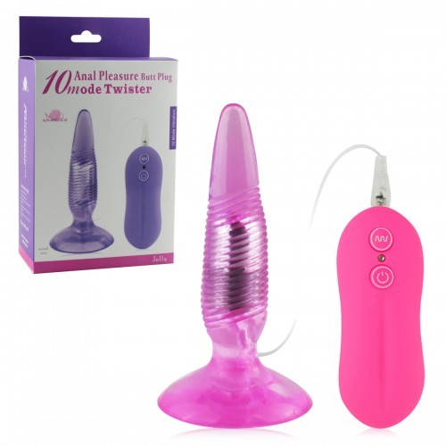 Вибростимулятор анальный розовый Anal Pleasure Butt Plug -10model Twister